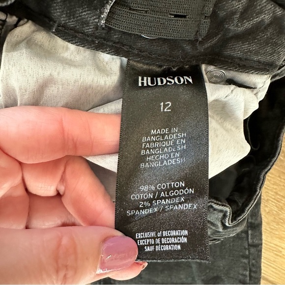 Hudson Kids Dark Wash Distressed High Rise Straight Leg Denim Jeans Sz 12 GUC - Picture 8 of 11